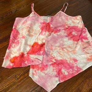 Madison Marcus Women’s Pink and White Blouse Size L